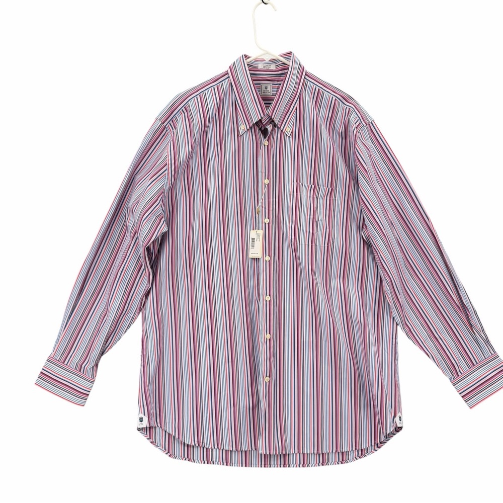 Peter Millar Multi Stripe Button Down Shirt Size 17 43 Classic Fit Cotton NWT - Picture 4 of 16